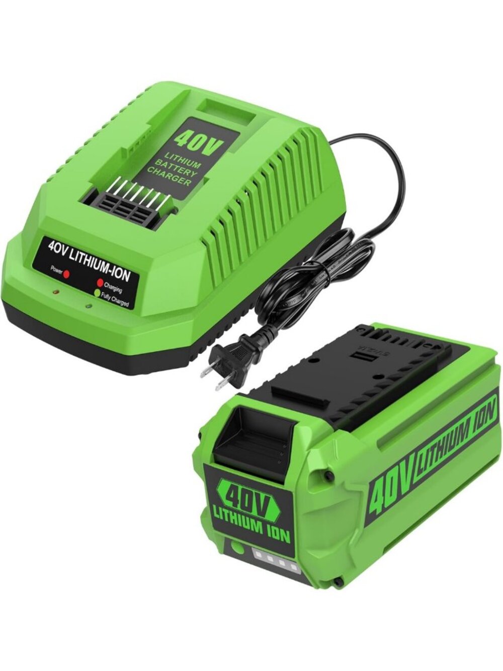 High-Capacity 6.5Ah 40V Battery & Charger for Outdoor Power Tools